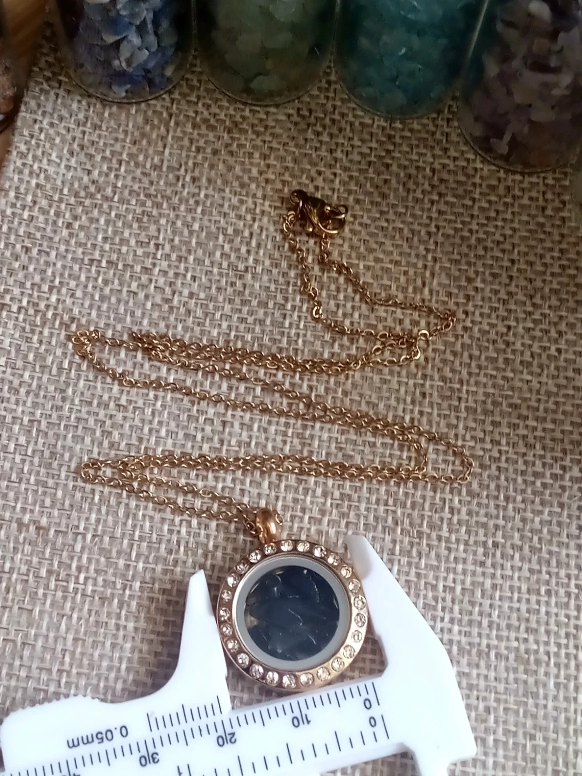 Necklace pendant filled with black obsidian stones ❤️ – photo 4
